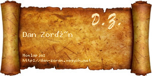 Dan Zorán névjegykártya